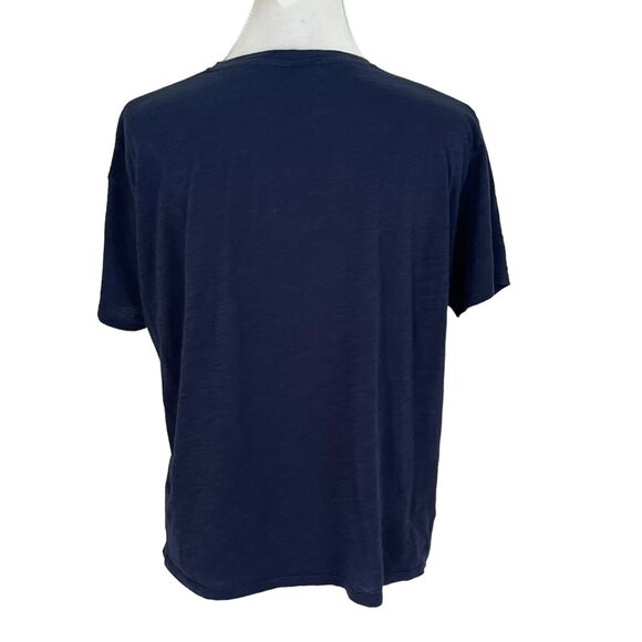 Hope by Ringstrand Soderberg V-Neck Tee Shirt Women’s Size 2 Navy Blue Cotton - Picture 7 of 9